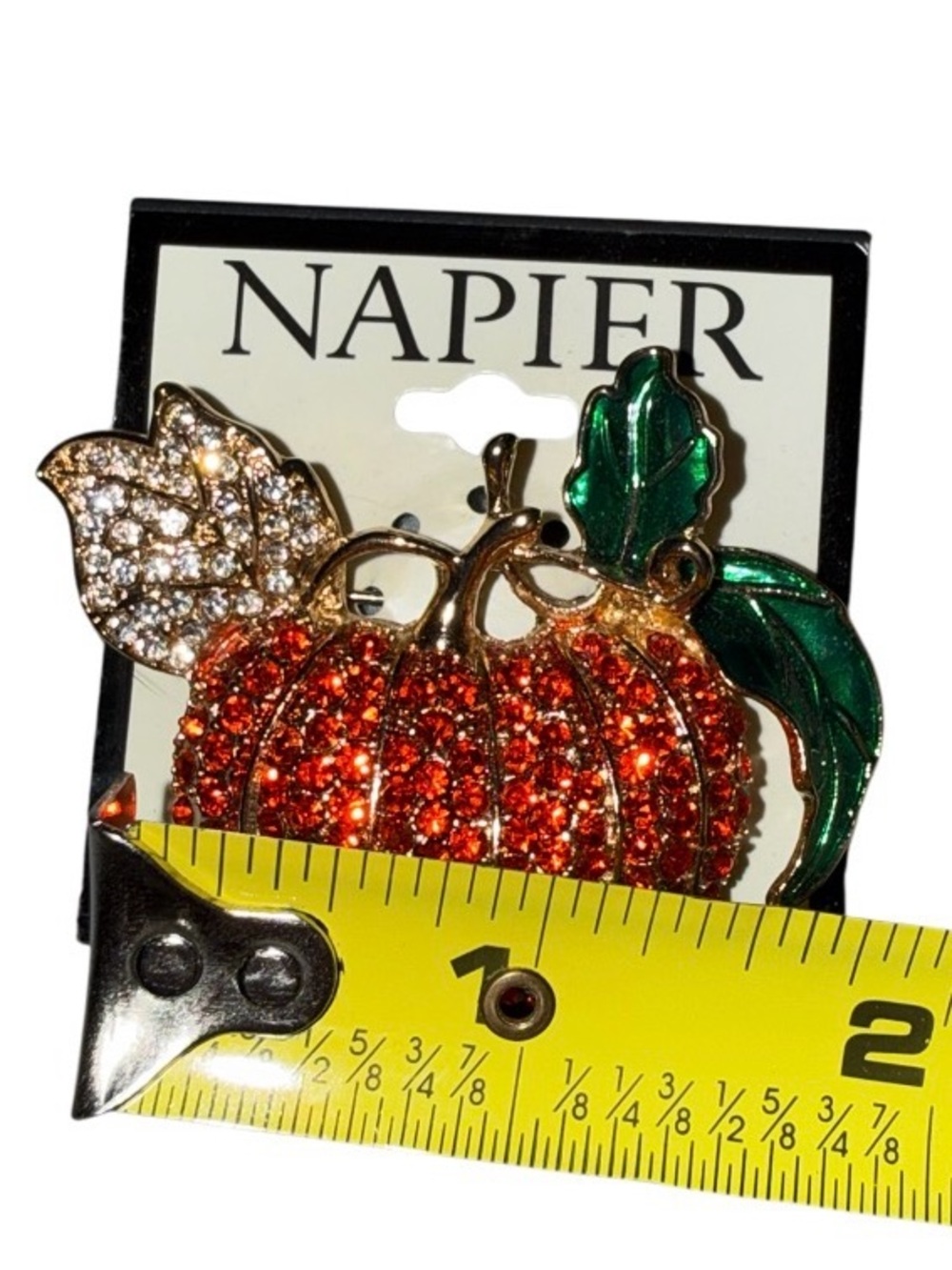 Napier Pumpkin Pin Brooch - Picture 2 of 3